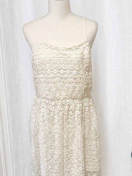 Streetwear Society Dresses & Skirts - Streetwear Society Cream Lace Strapless Spaghetti Dress